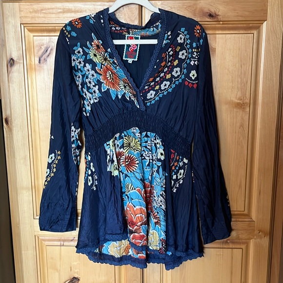 Johnny Was Tops - Johnny Was Floral Silk Top